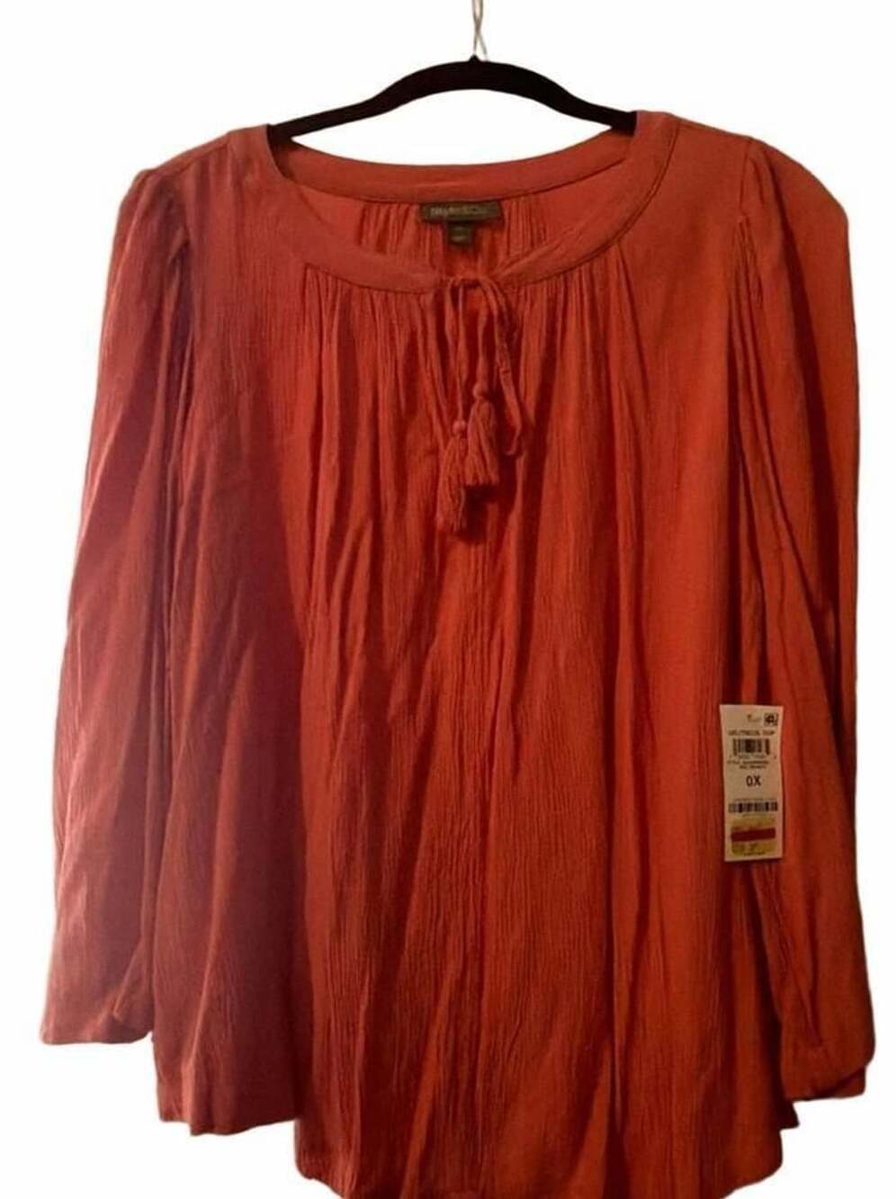 Style & Co Splitneck Coral Top Plus Size 0X